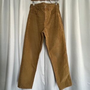 American Eagle Tan Corduroy Mom Straight Jeans